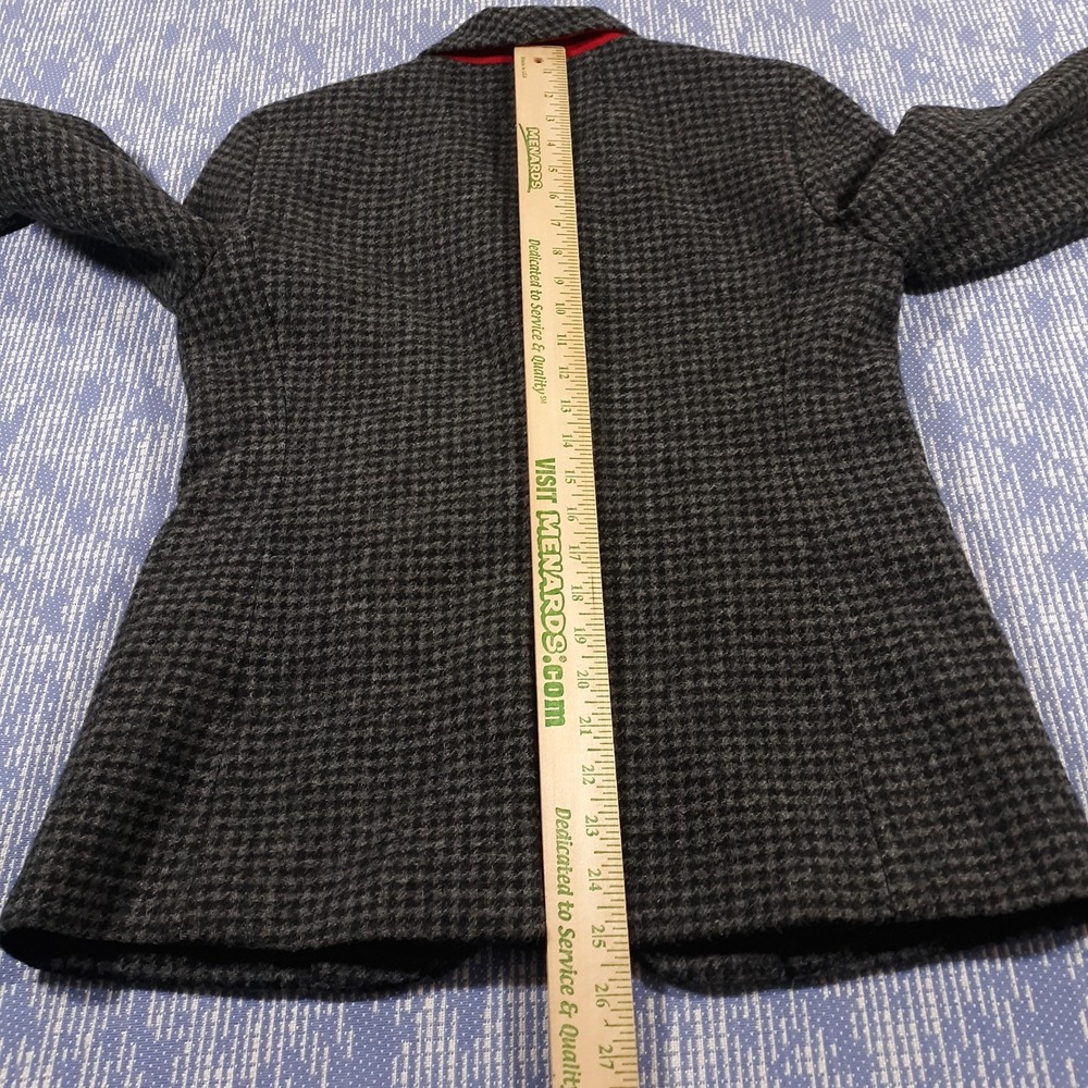 J.CREW Parke Blazer Houndstooth Plaid Wool Black Gray Womens Size 10 Style J4861 - Picture 14 of 16